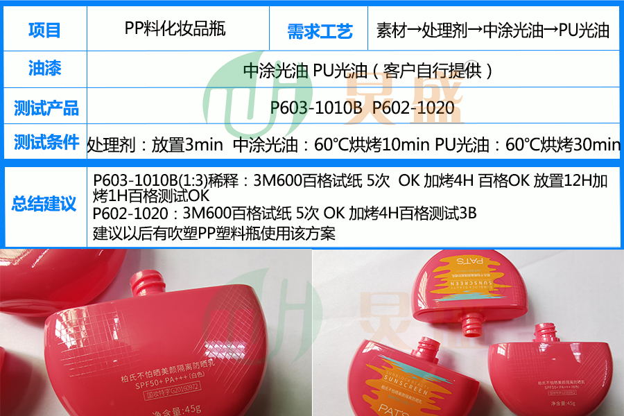 PP處理劑應(yīng)用之PP化妝品瓶中涂光油再噴PU光油